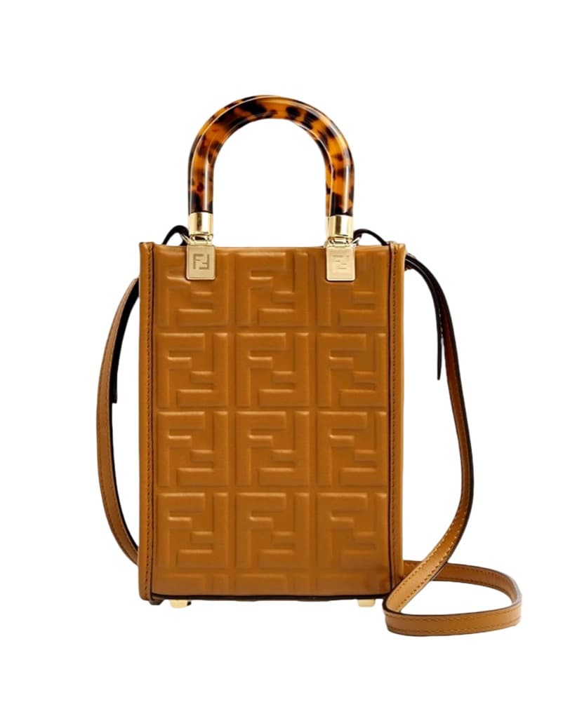 FENDI Sunshine Shopper Brown Tan Handbag - Image 1