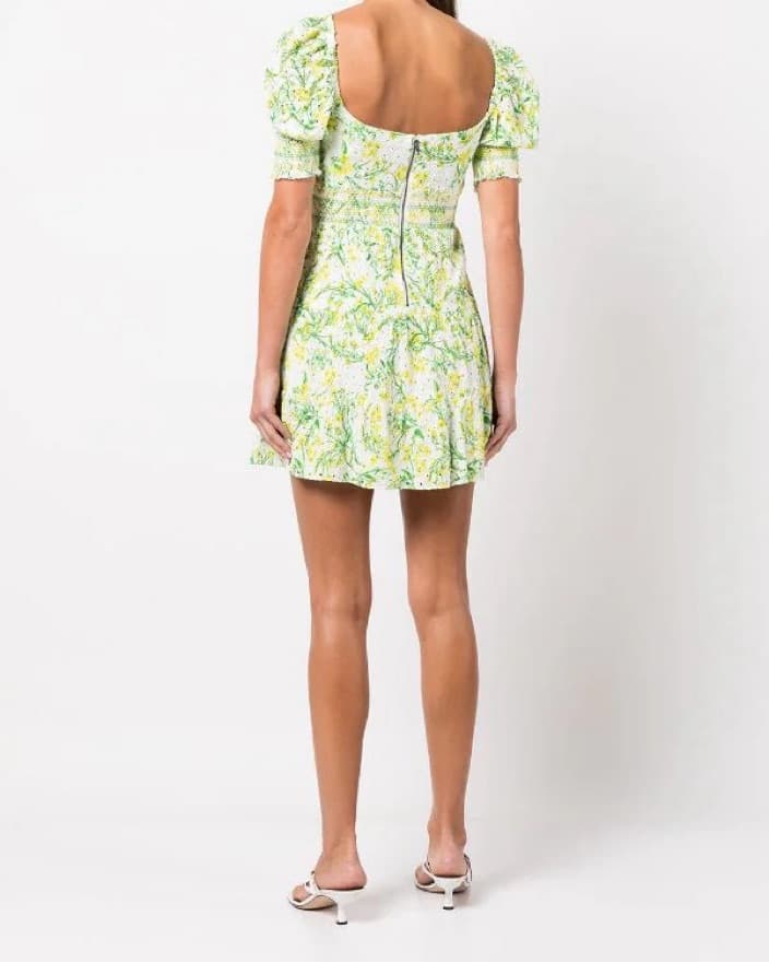 Alice and Olivia Floral Puff Sleve Dress - Image 5