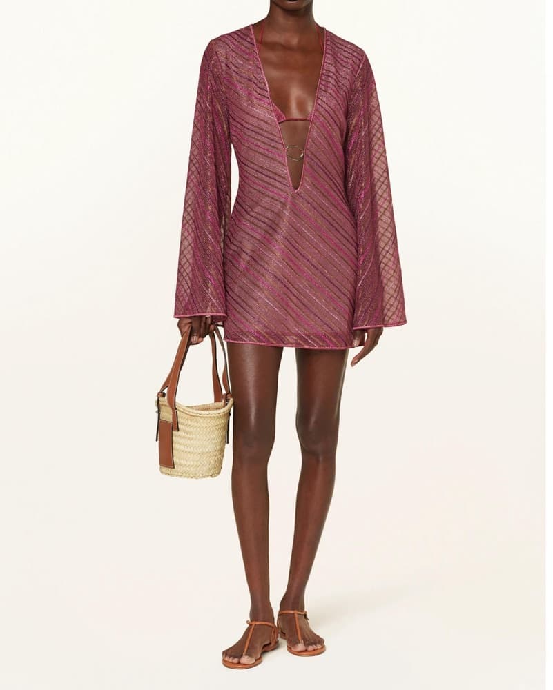 Oseree Pink Vacation Dress | Beach Club Outfits, Ibiza Outfits, Coverup, Swim Coverup  - Image 4