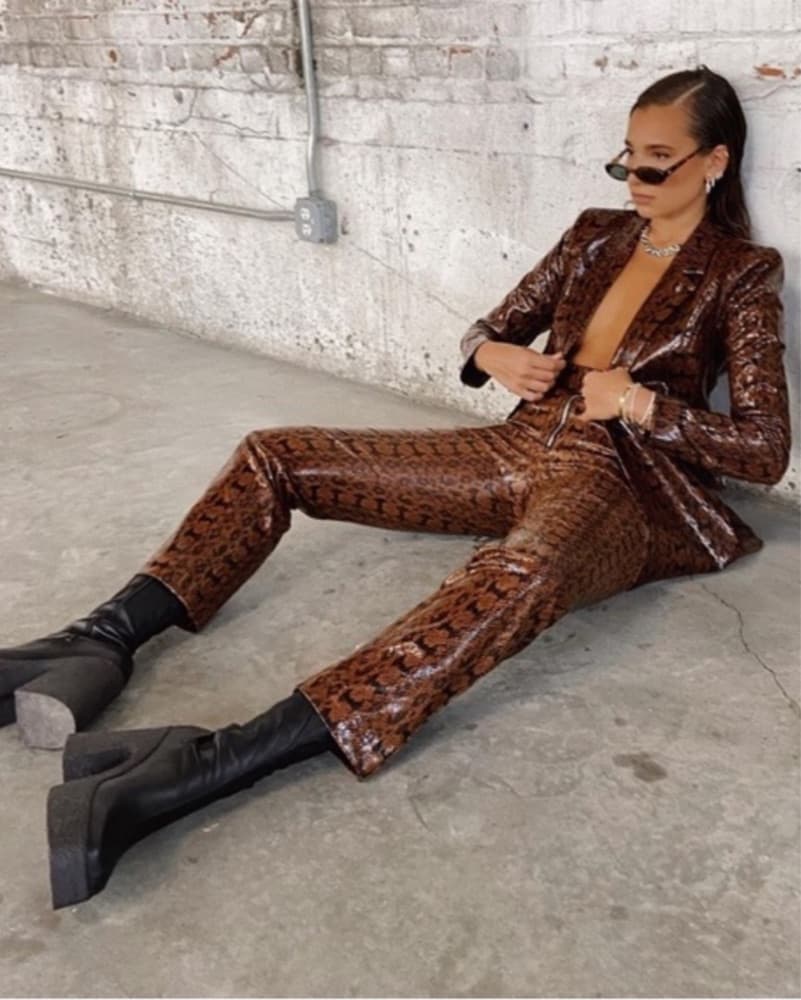 WeWoreWhat Brown Snakeskin Matching Set - Image 3