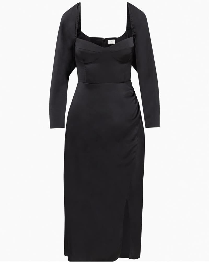 Black Satin Dress Aritzia - Image 2