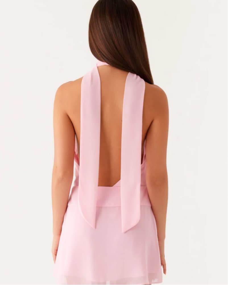Elegant Draped Halter Dress Peppermayo - Image 2