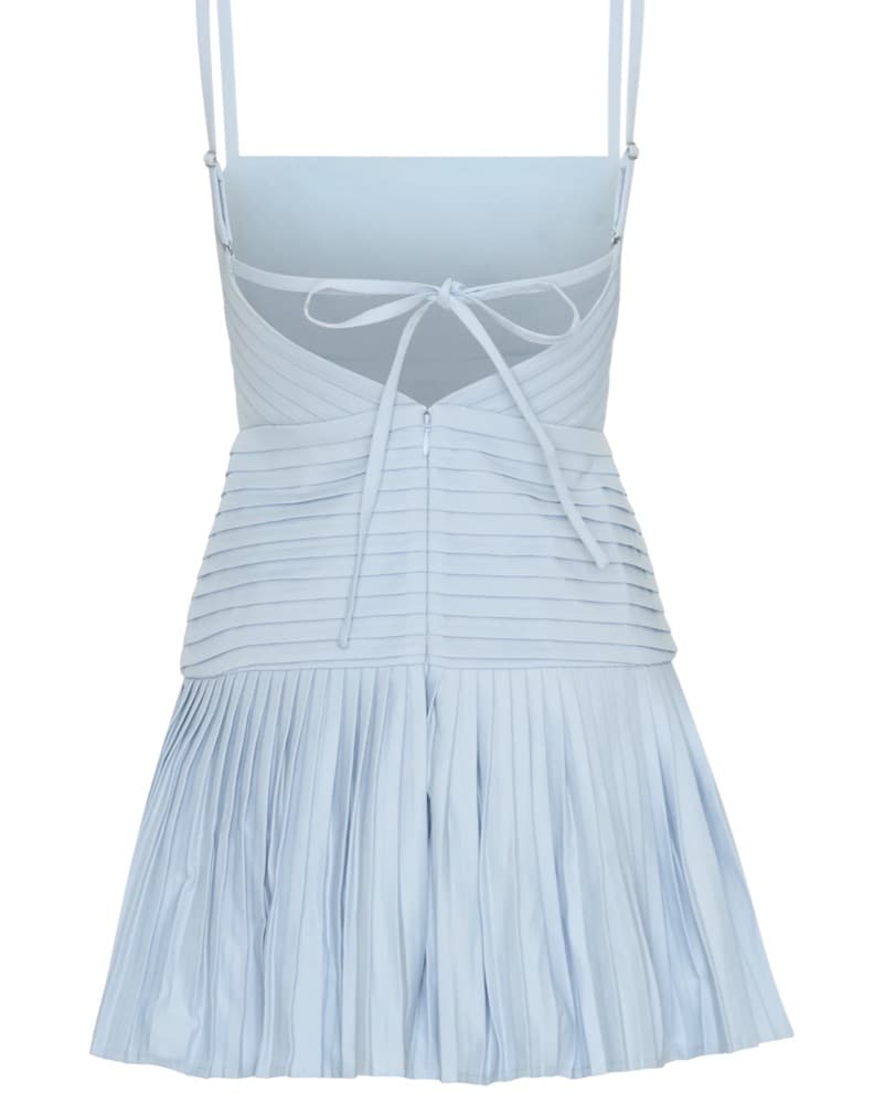 Meshki Blue Rylee Multi Pleat Mini Dress - Image 3
