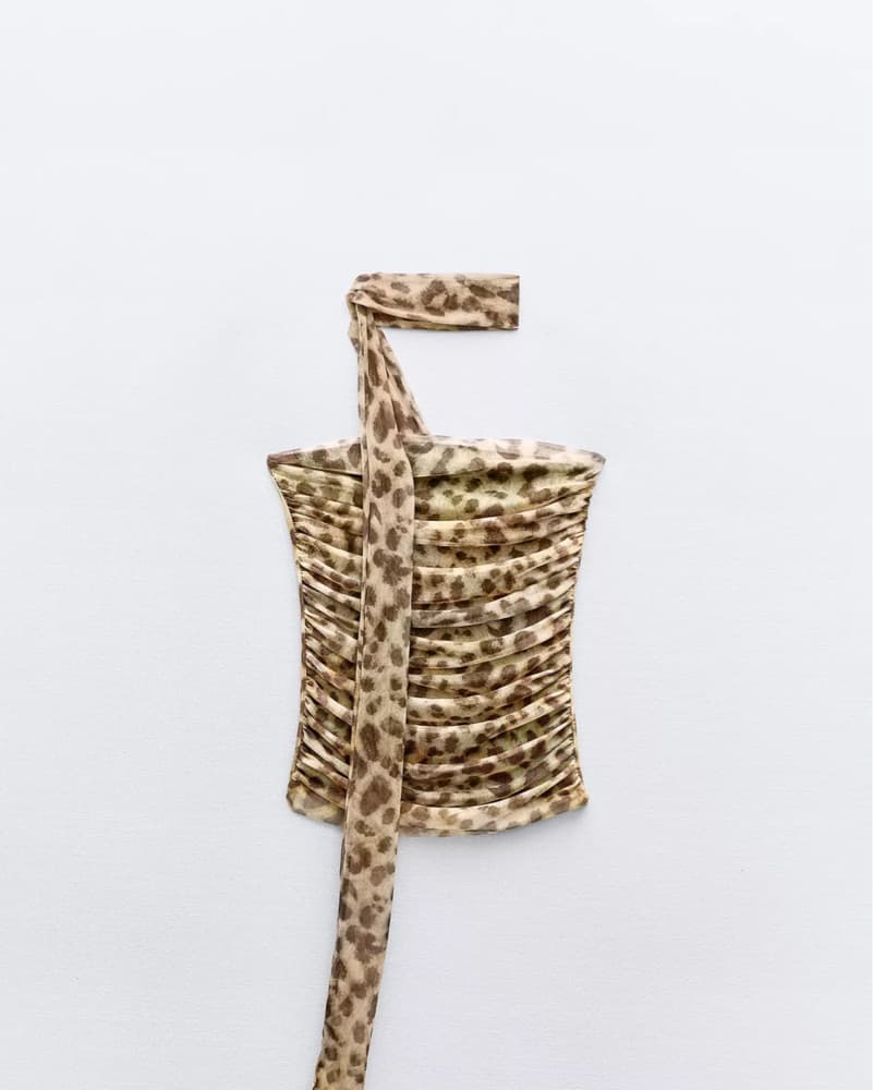 Leopard Print Tulle Bandeau Top - Image 1