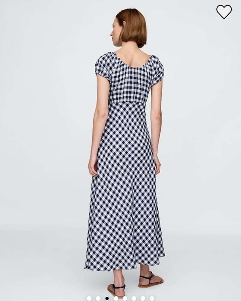 Gap × DÔEN 100% Linen Gingham Midi Dress - Image 3
