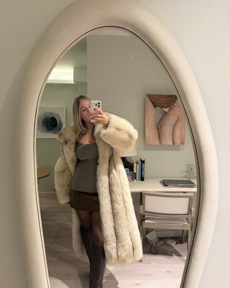 Vintage Real White Fox Fur Coat - Image 2