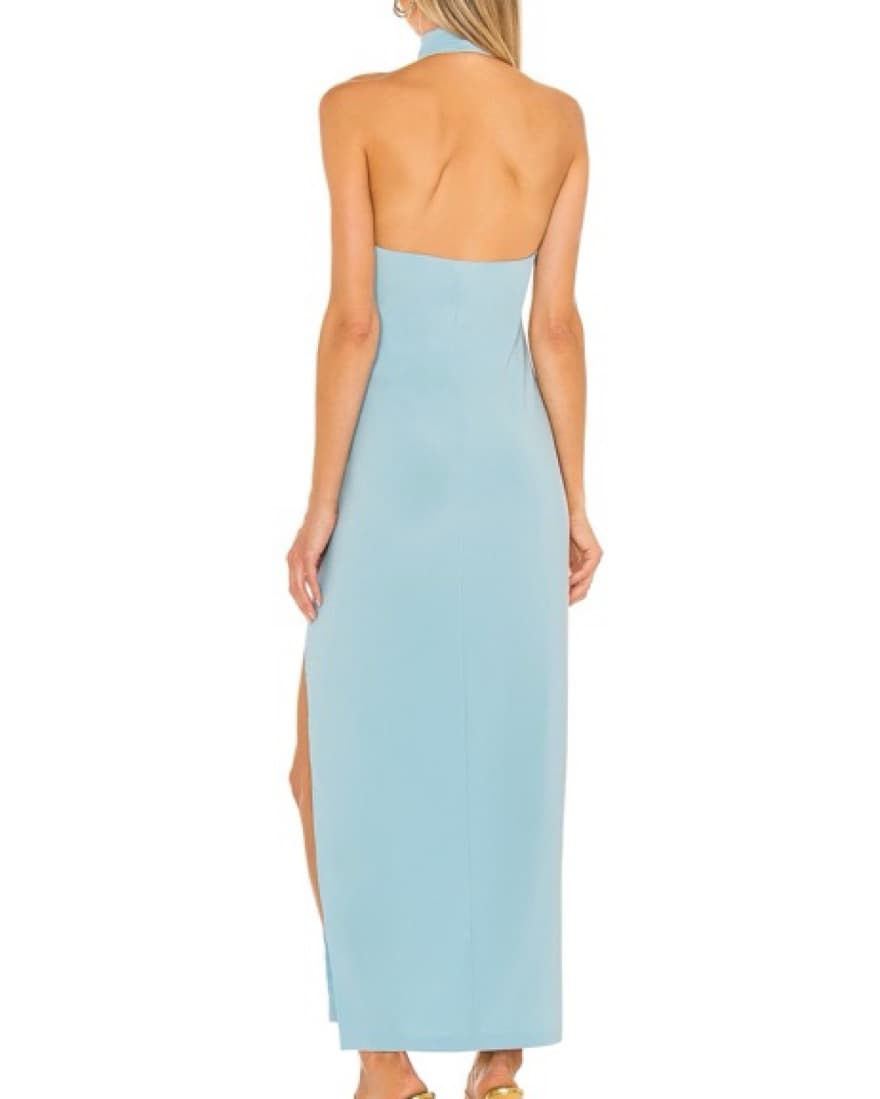 Norma Kamali Halter Side Slit Gown - Image 2