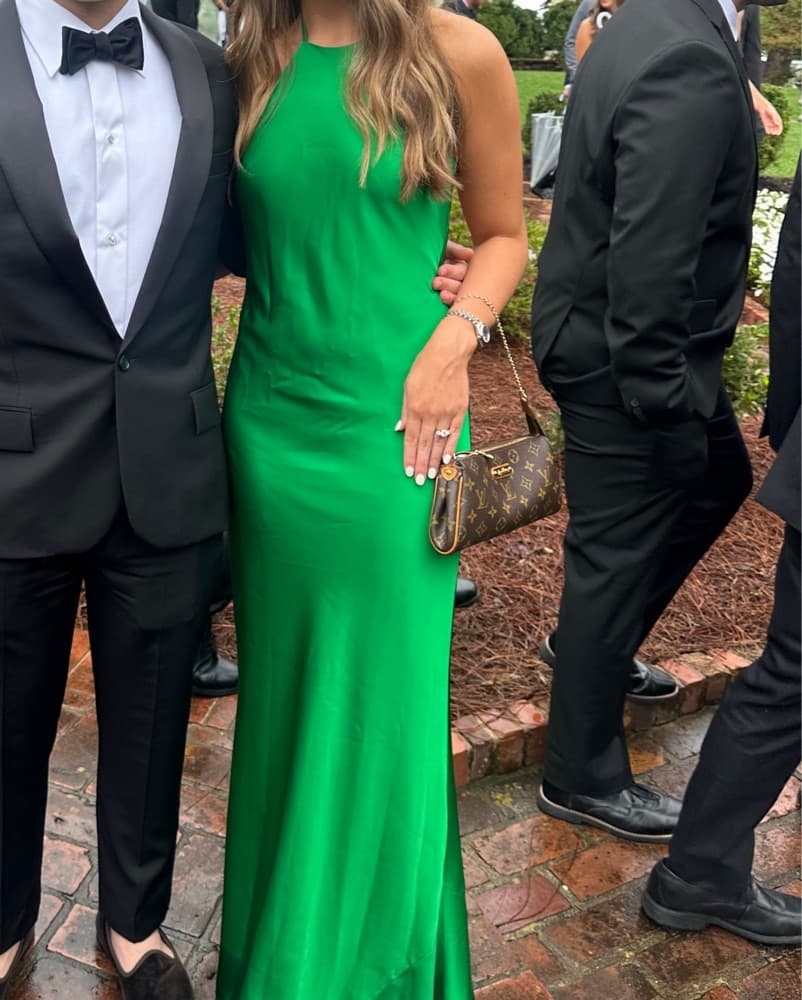 Liv Foster Green Satin Dress - Image 1