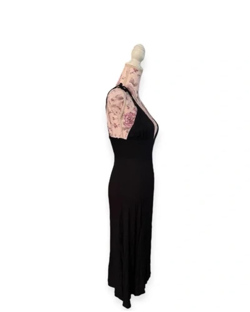 Reformation Black Midi Dress - Image 2