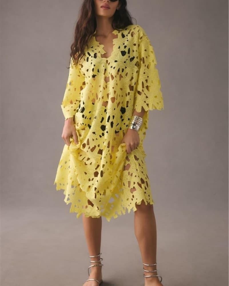 Yellow Lace Dress - Image 4