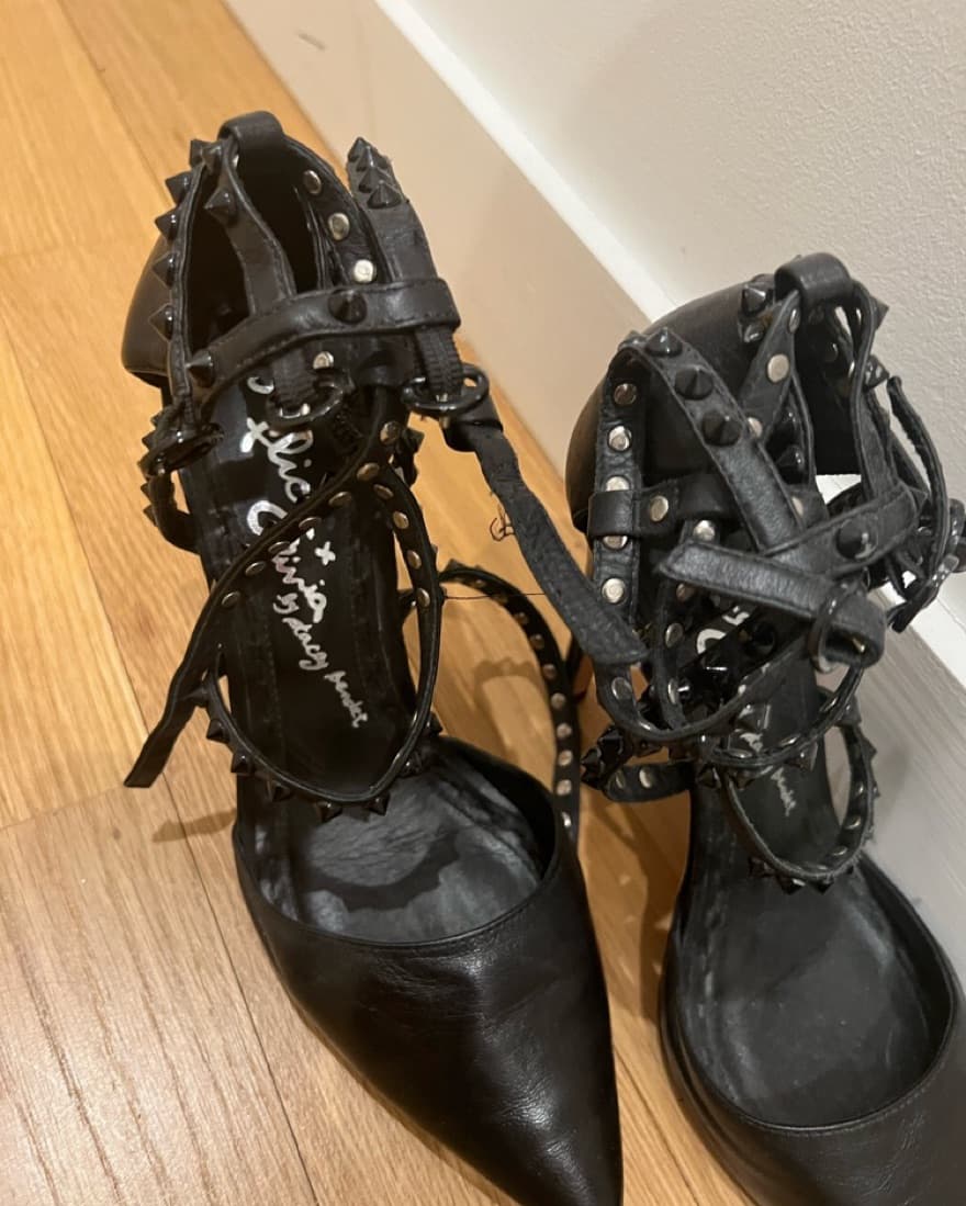 Alice + Olivia Studded Pointed Toe Heels - Image 3