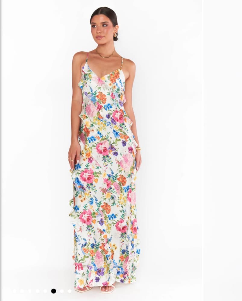 Romance Ruffle Dress - Pink Floral - Image 1