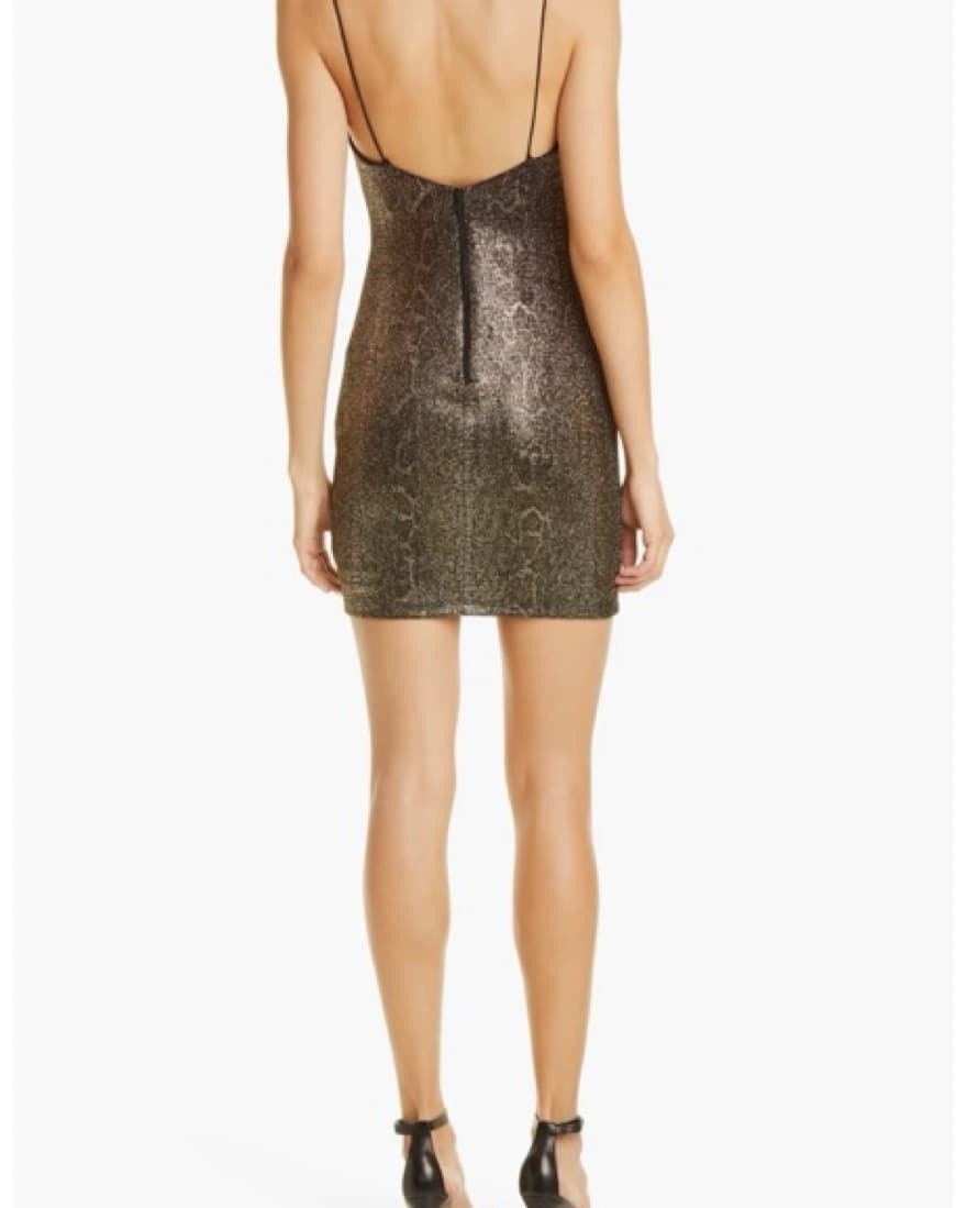 Alice & Olivia Metallic Snake Mini Dress - Image 5