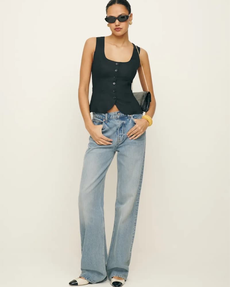 Reformation Delanie Linen Top - Image 3