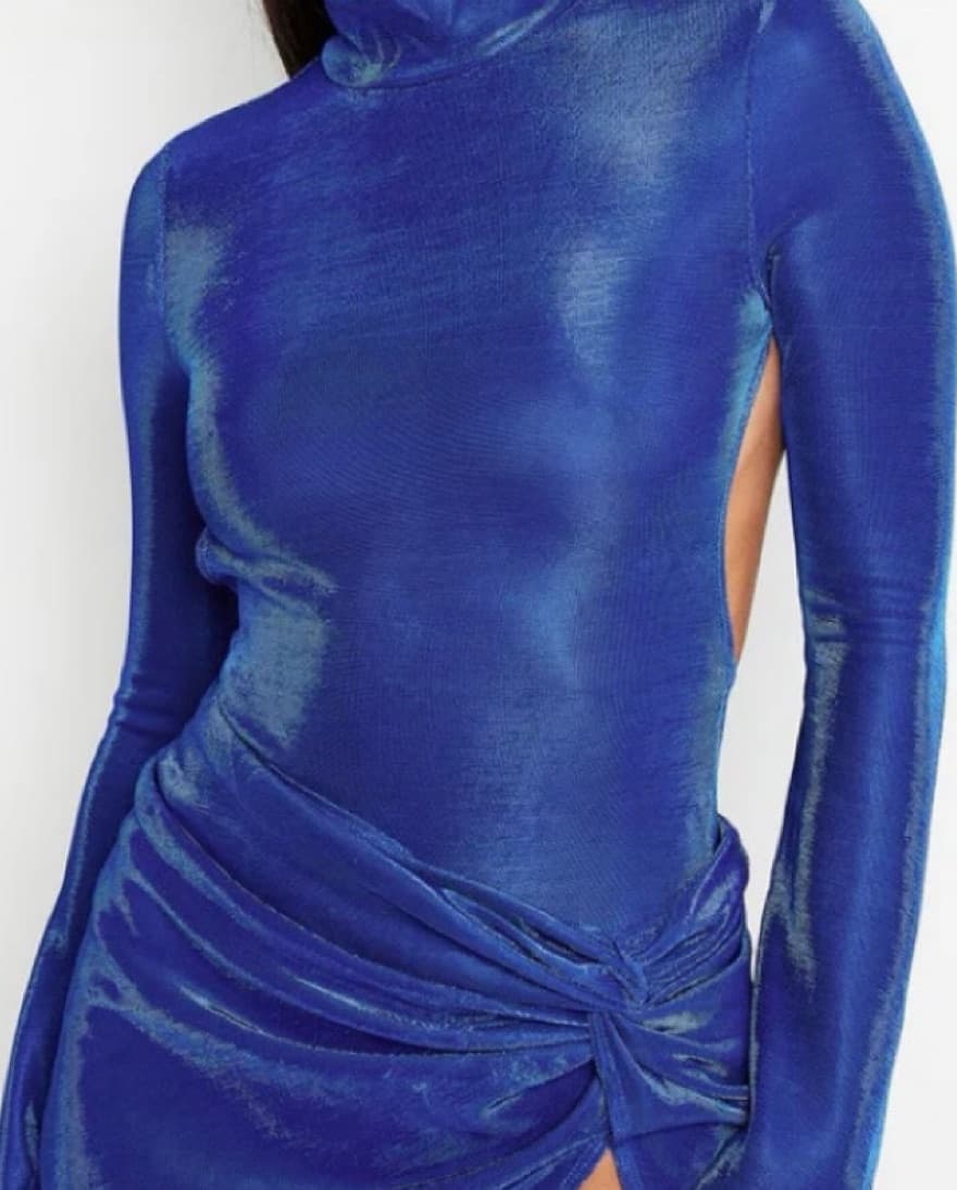 Blue Solado Open Back Long Sleeve Bodysu - Image 4