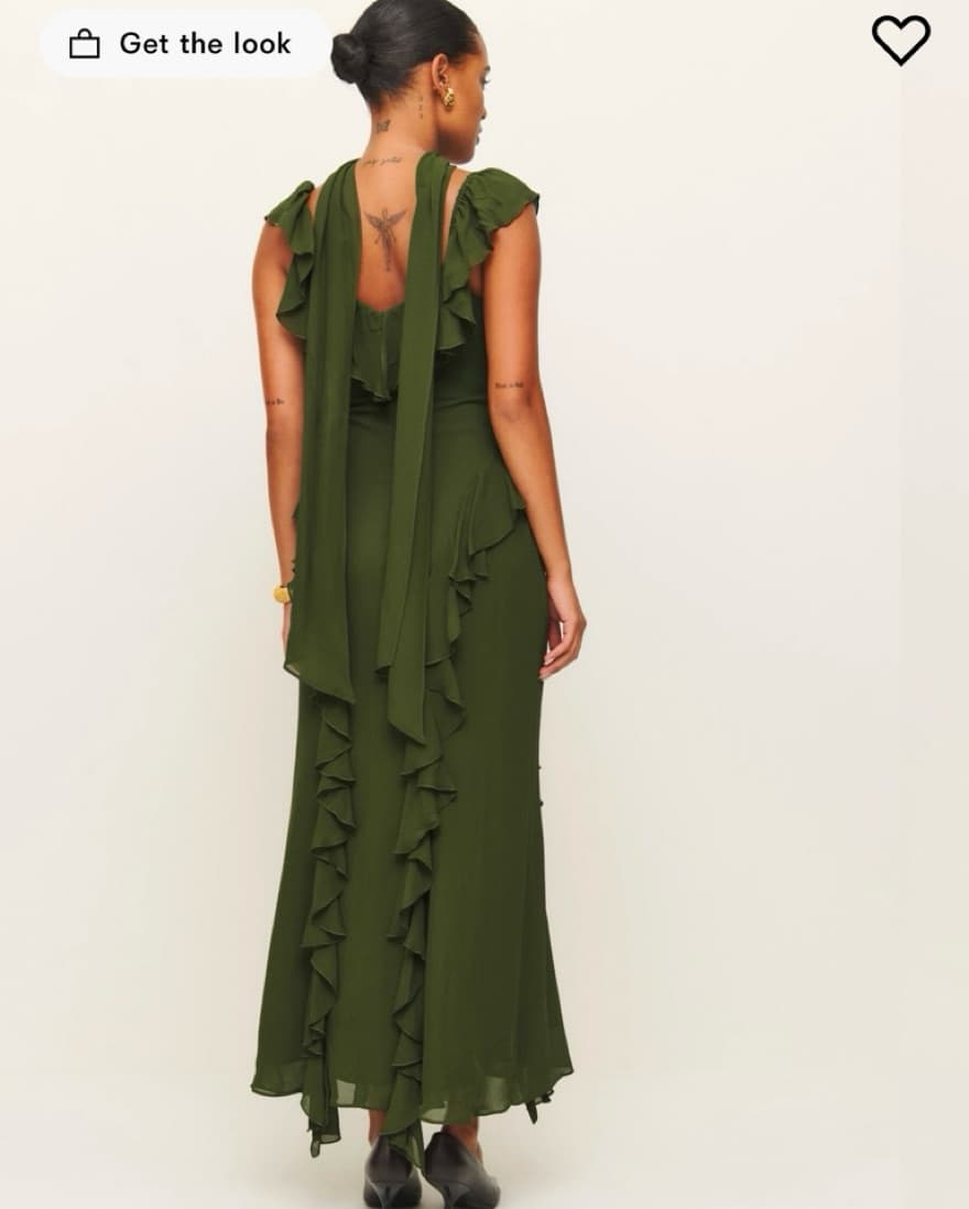 Reformation Silvana Dress In Fern Green - Image 3