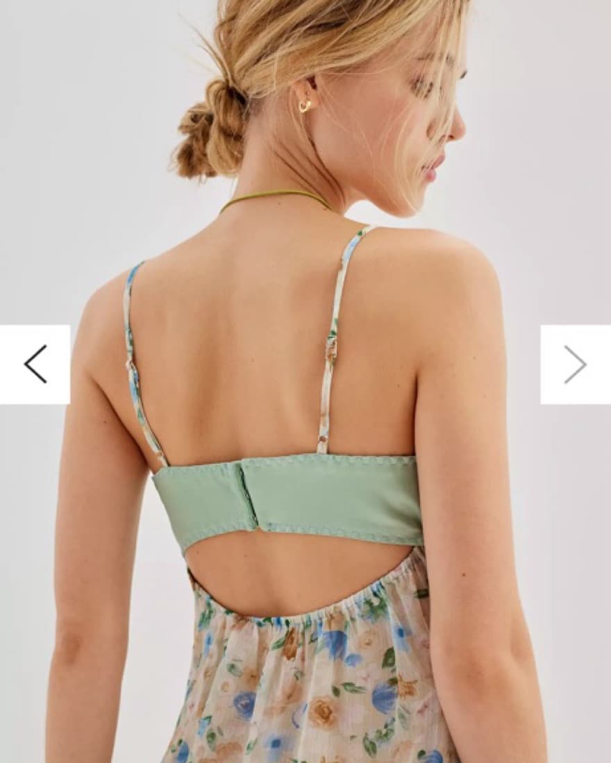 UO Priscilla Sheer Seamed Floral Midi - Image 4