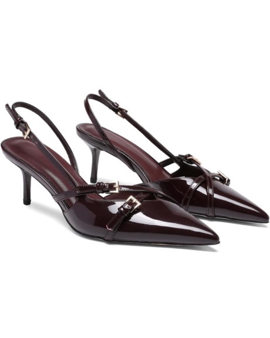 Burgundy patent Sling Back Heel  - Image 1