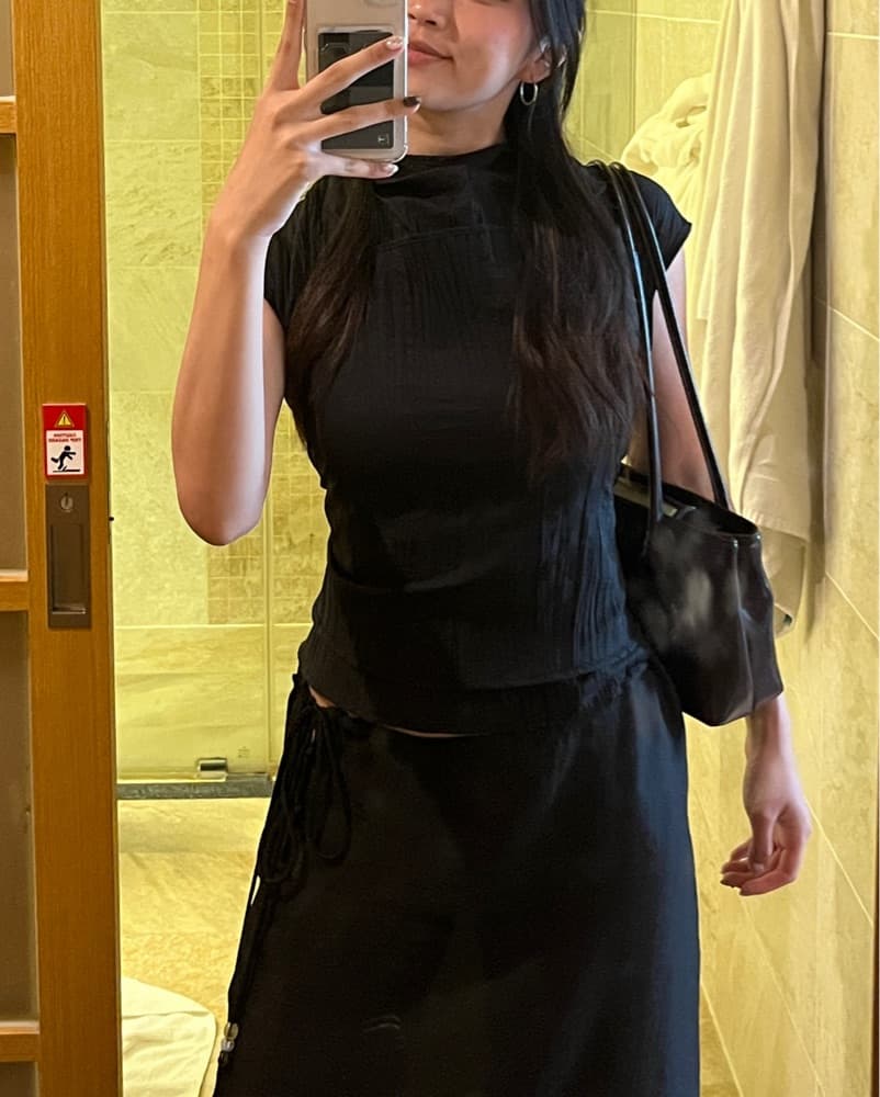 Londonflat 2 Piece Tied Top in Black - Image 2