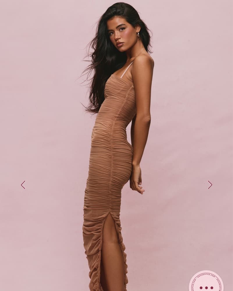 Tan Stretch Maxi Dress - Image 1