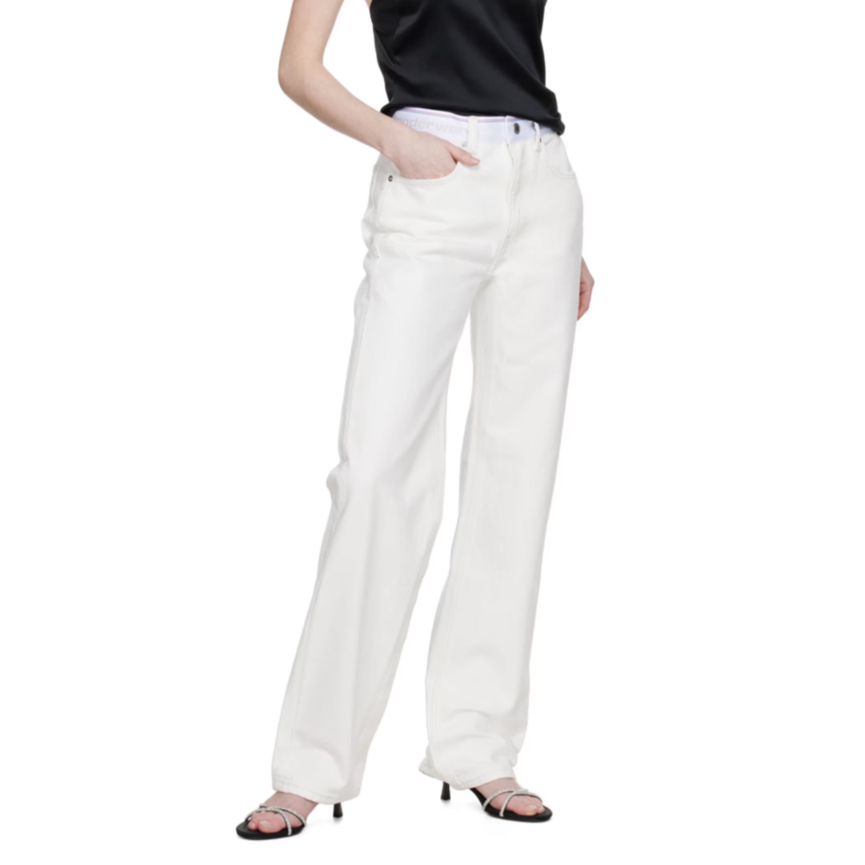 Alexander Wang White Logo Jeans - Image 2