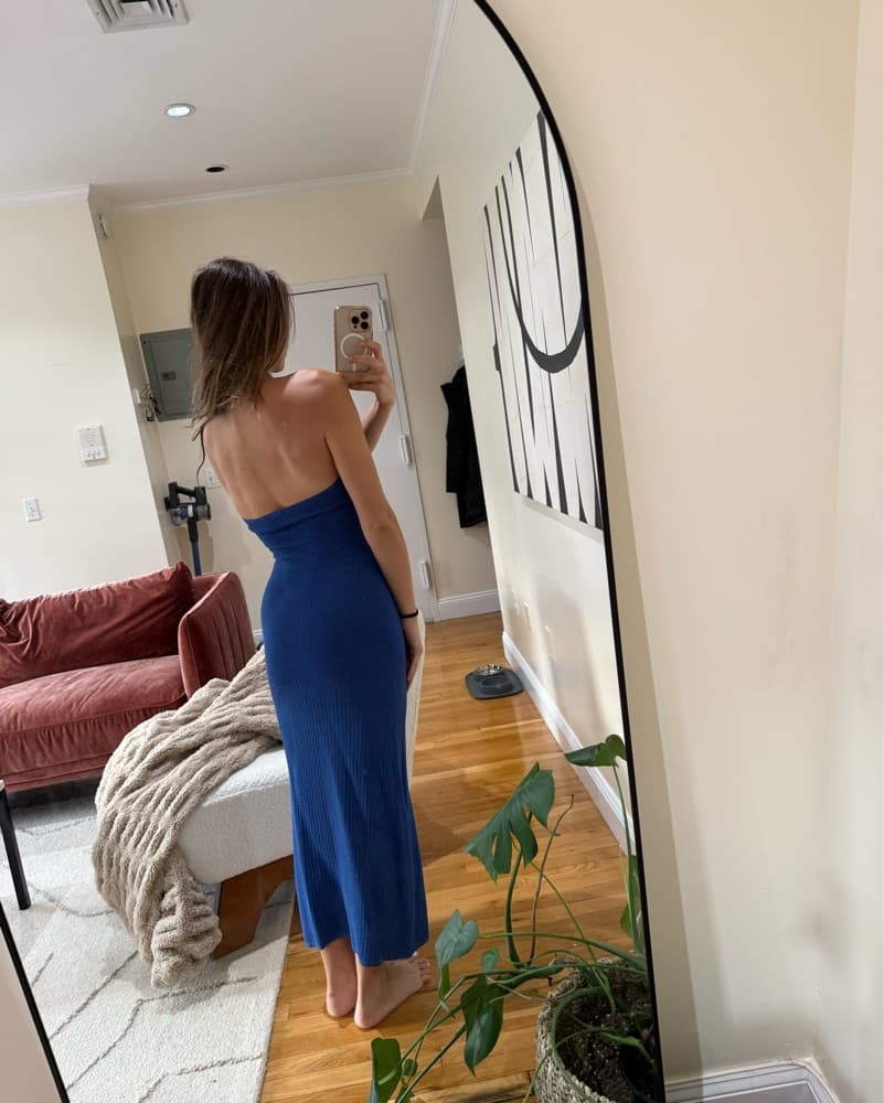 Solid & Striped Blue Halter Dress - Image 3