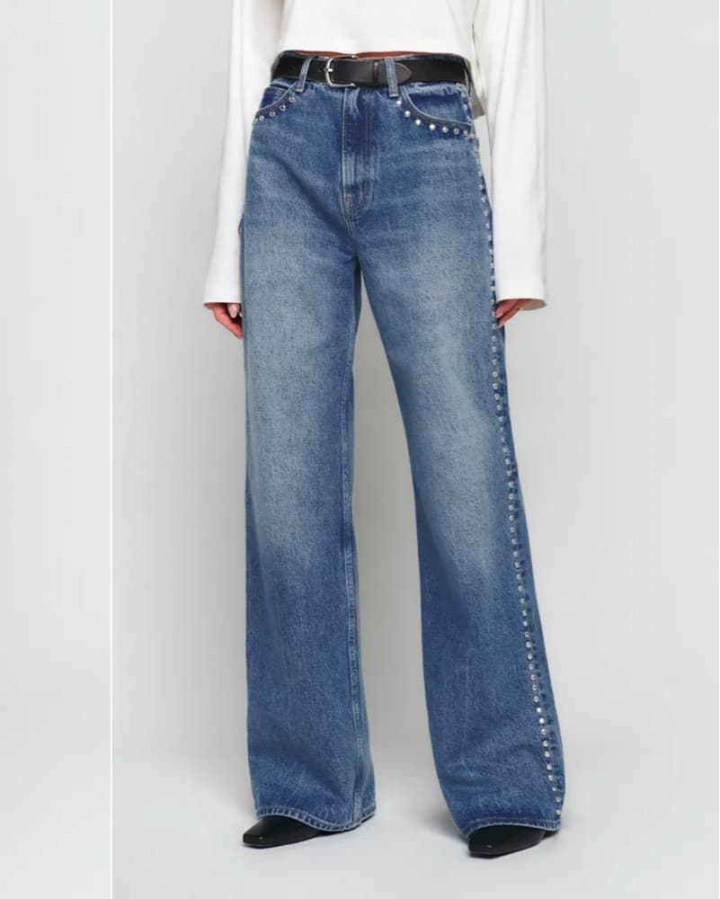 Studded Cary High Rise Wide Leg Jeans  - Image 1