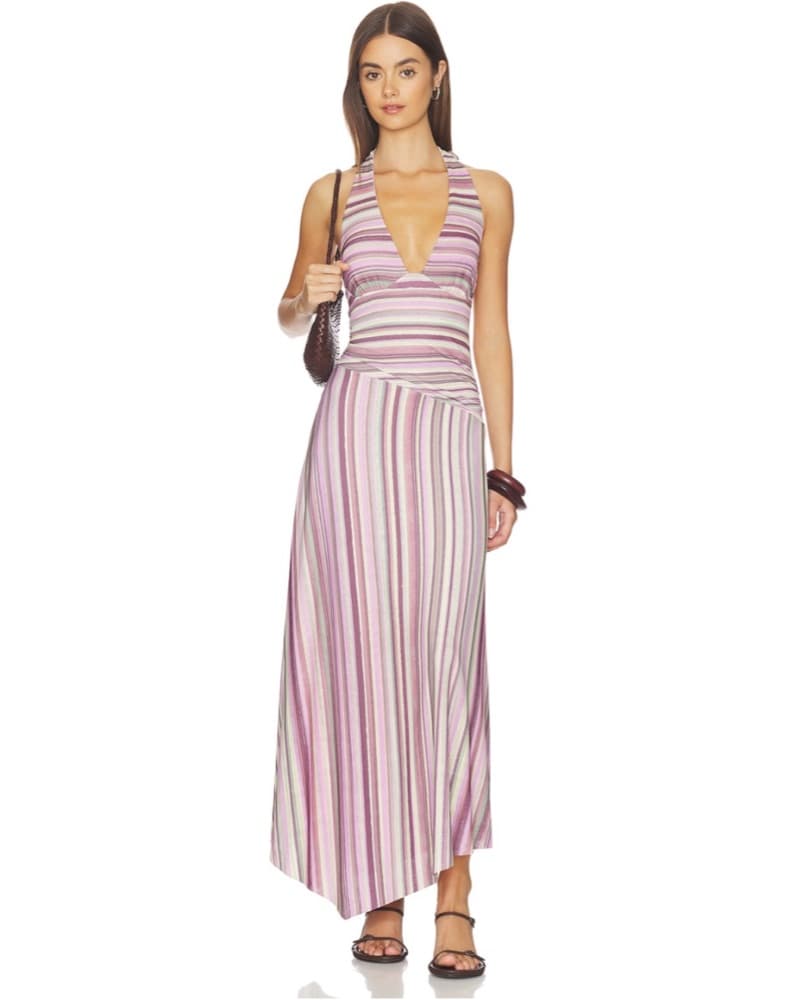 Sovere Sarina Striped Dress In Orchid - Image 1