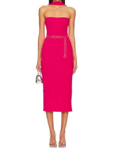 Lovers and Friends Hot Pink Midi Dress - Image 1