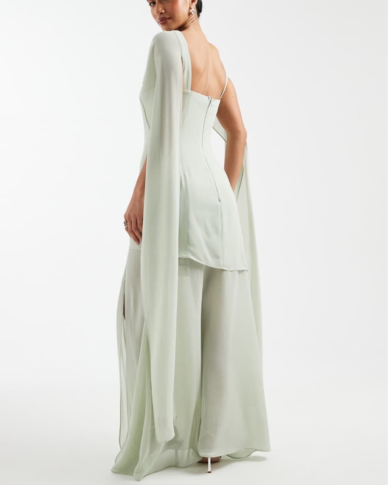 Chiffon Sheer Skirt Scarf Gown - Image 4