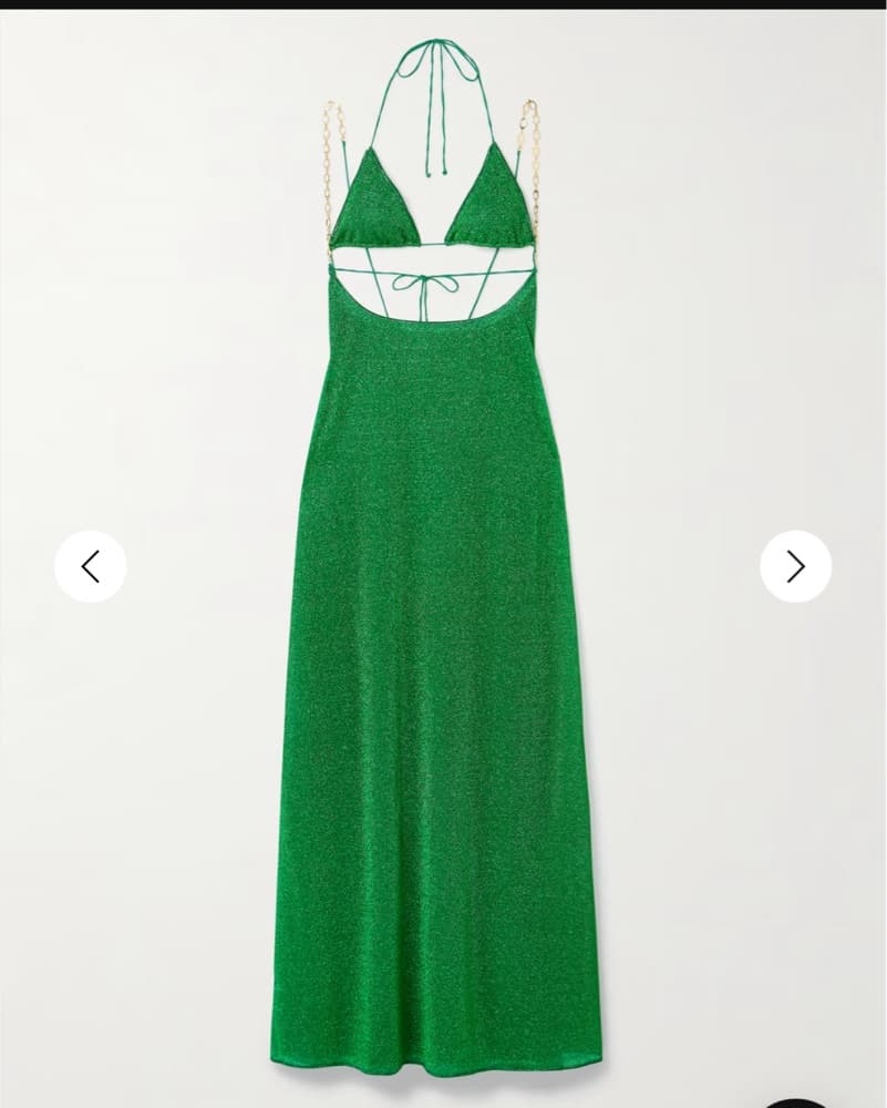 Oseree Sparkling Green Maxi Dress - Image 2