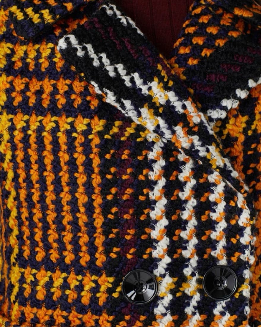 Vibrant Houndstooth Patterned Coat - Image 2