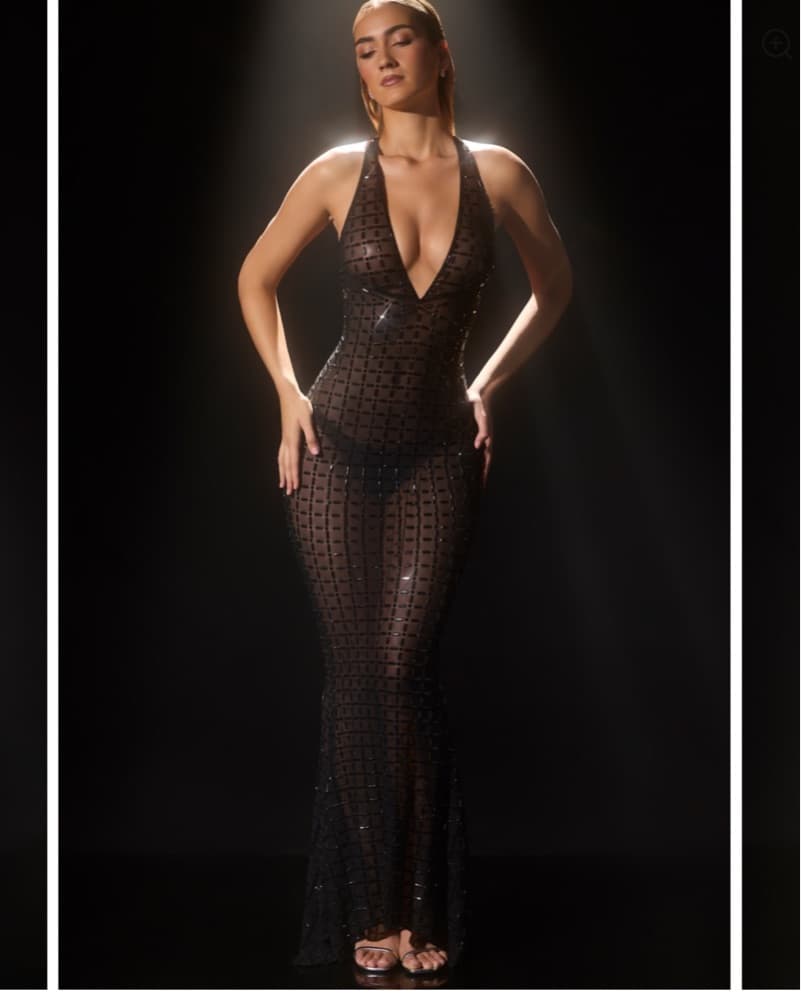 Shimmering Sequin Halter Gown - Image 1