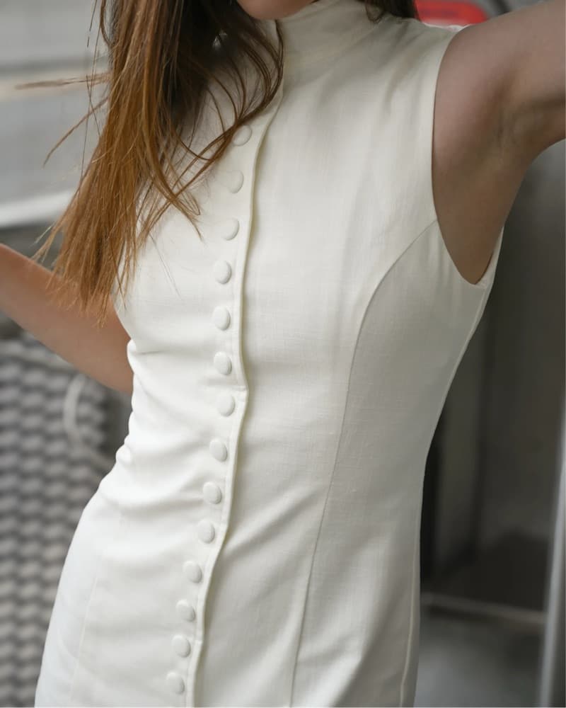 YTL Maxi Button Linen Dress  - Image 3