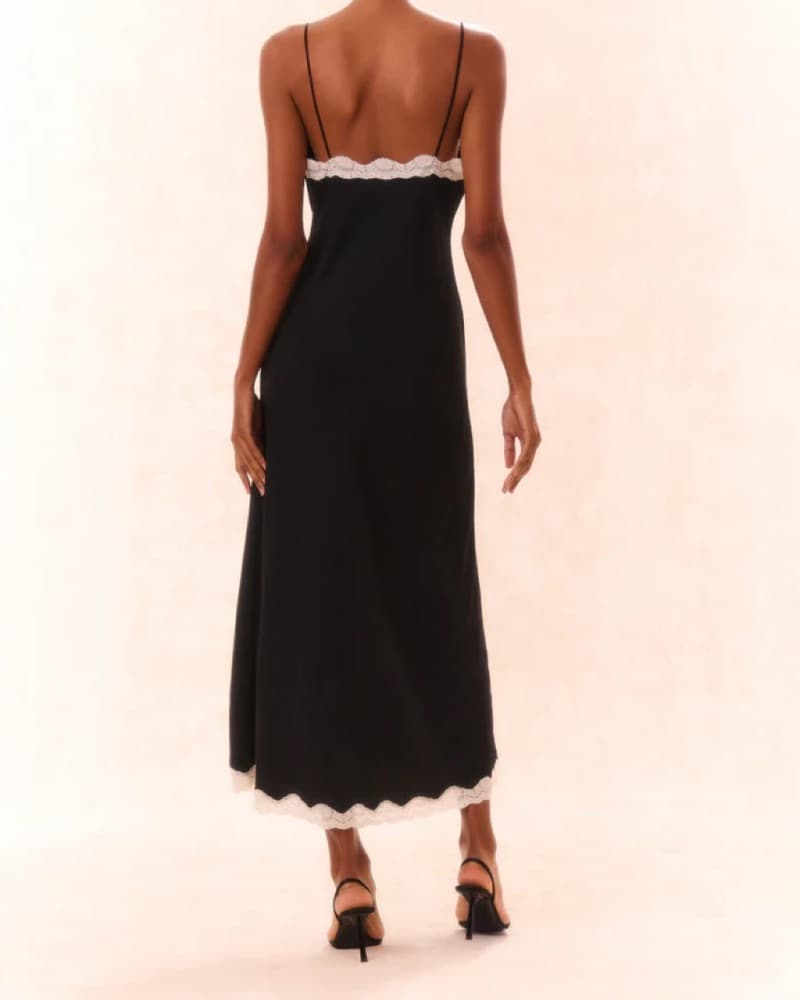 LoveShackFancy Manuela Bow Slip Dress - Image 3