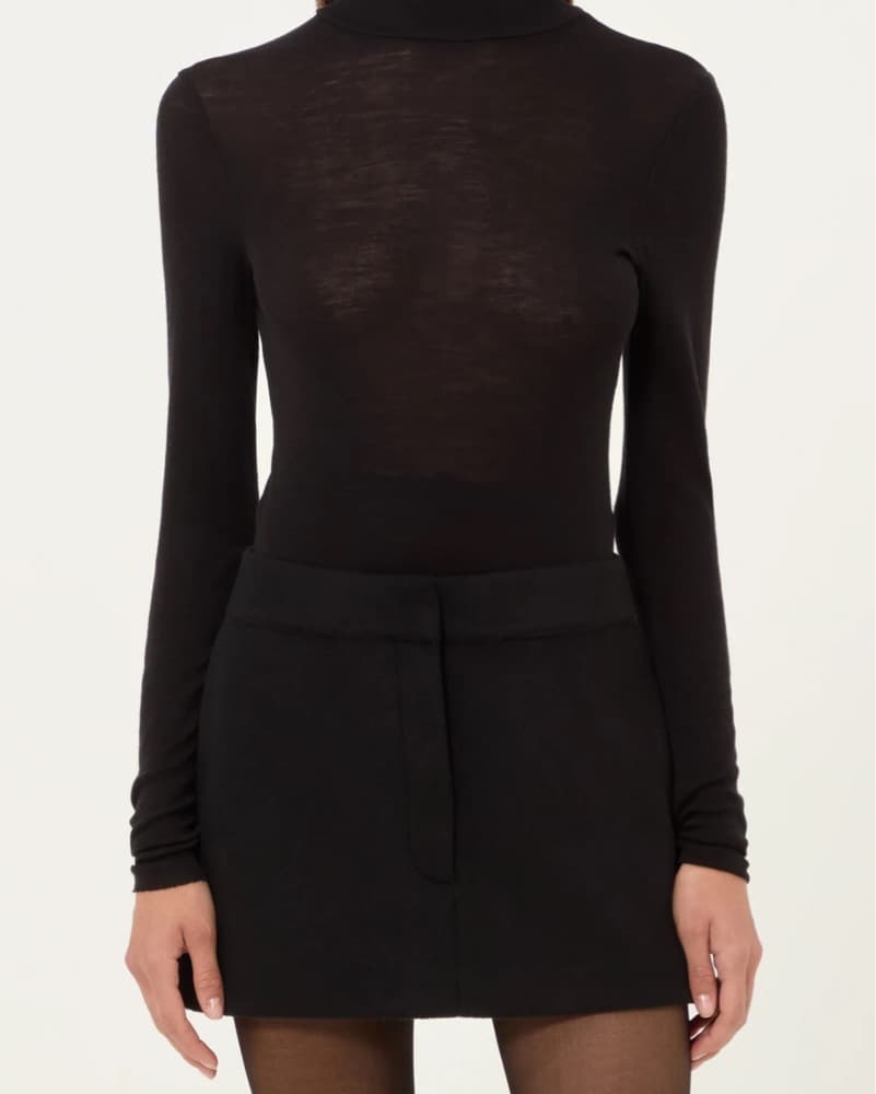 AEXAE Black Wool Cashmere Mini Skirt  - Image 3