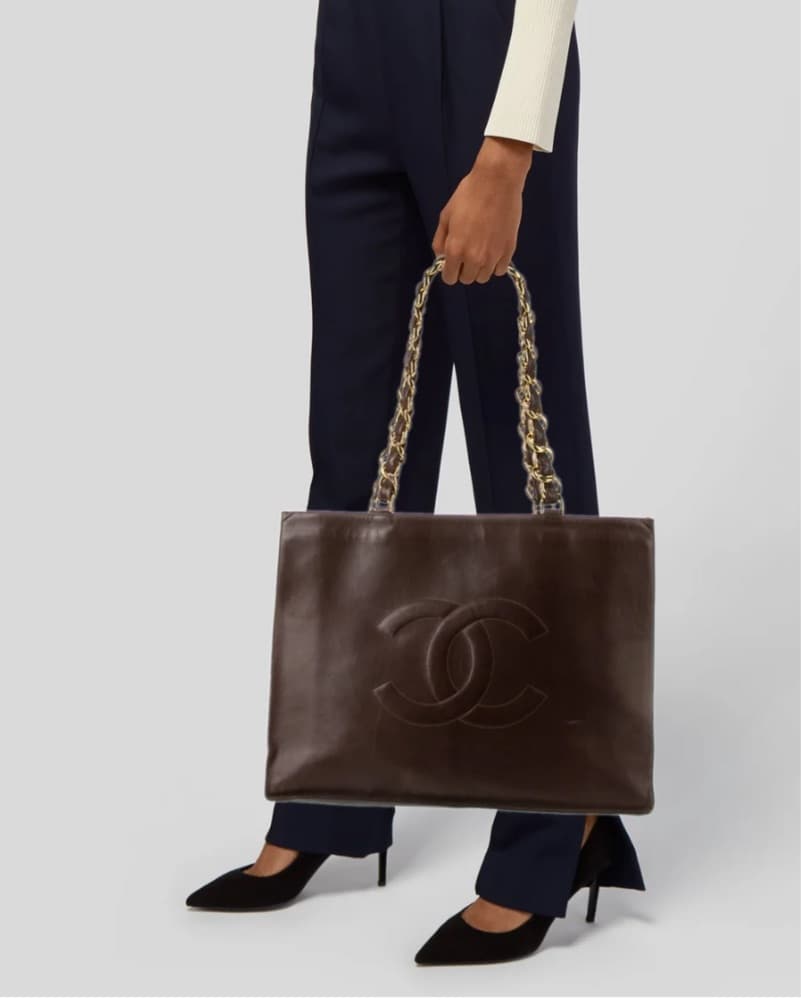 Chanel Brown Tote Bag by Chanel | Pickle