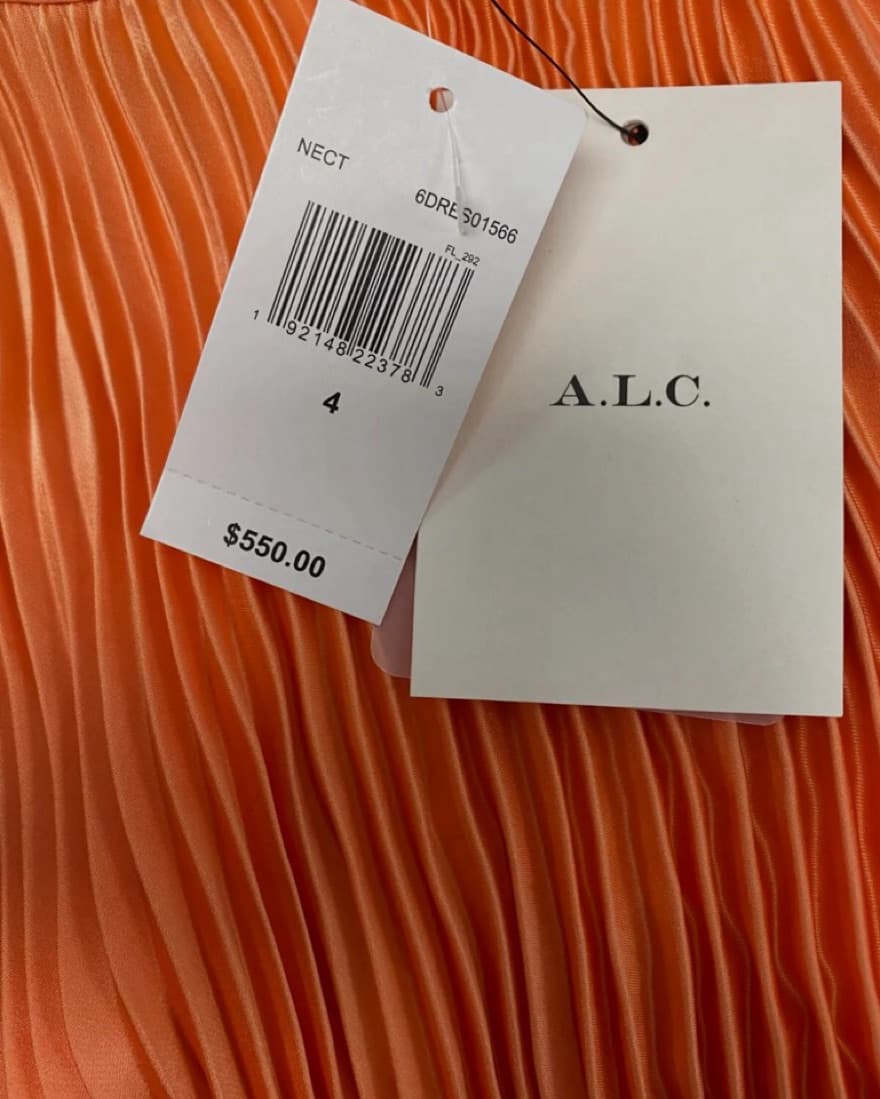 A.L.C. Orange Ari Pleated Mini Dress - Image 5