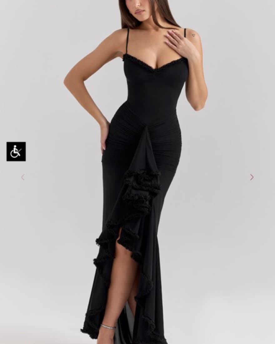 House Of cb Black Ruffled Wedding Guest  - Image 1