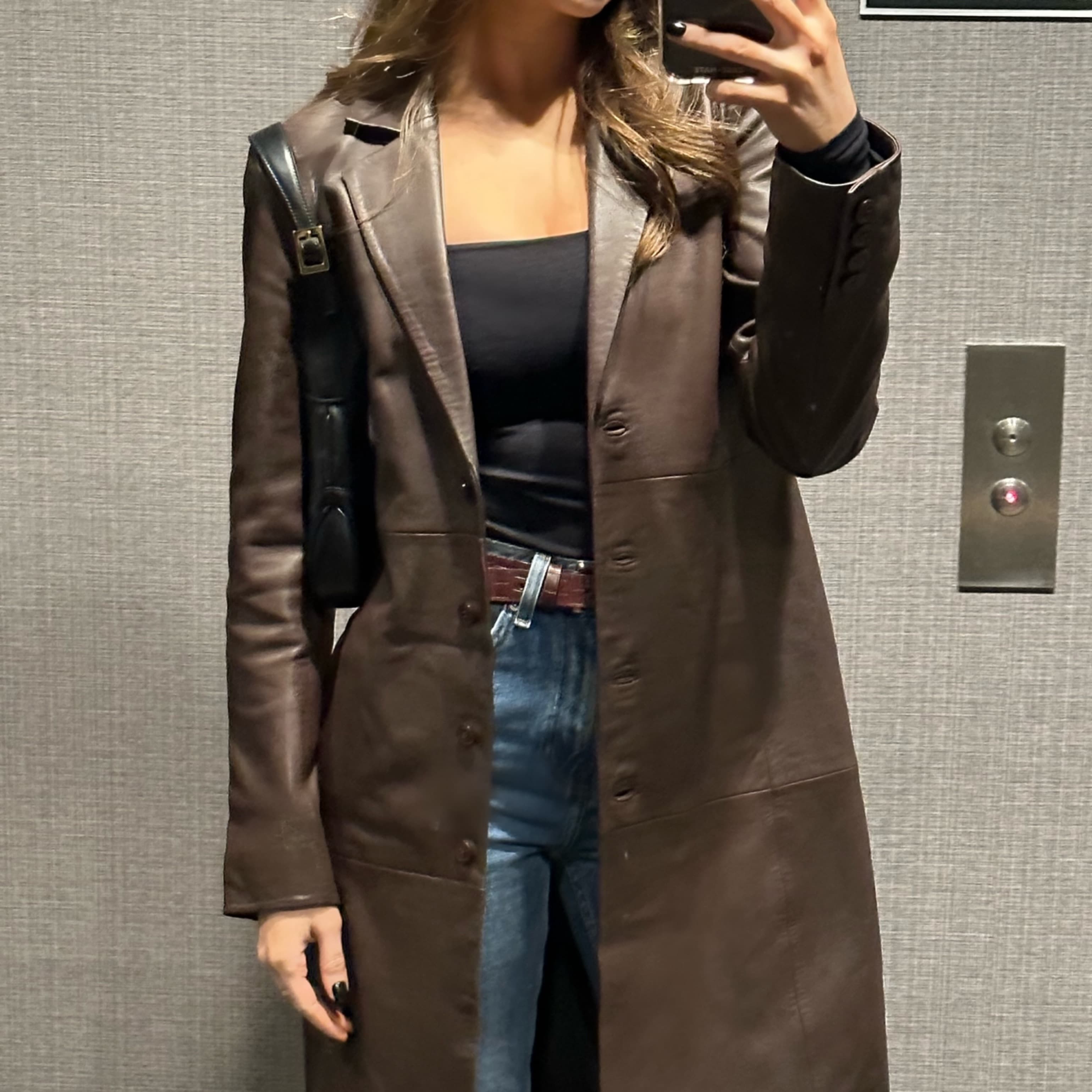 Brown Leather Trench Jacket Reformation  - Image 1