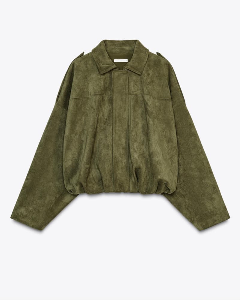 Viral Zara Suede Green Bomber Jacket - Image 4