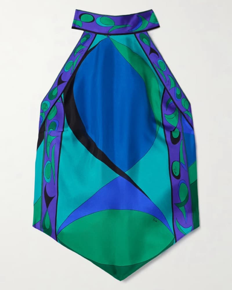 Pucci Halter Top Blue Green  - Image 4
