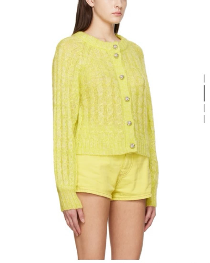 Ganni Green/yellow Mohair Cardigan - Image 2