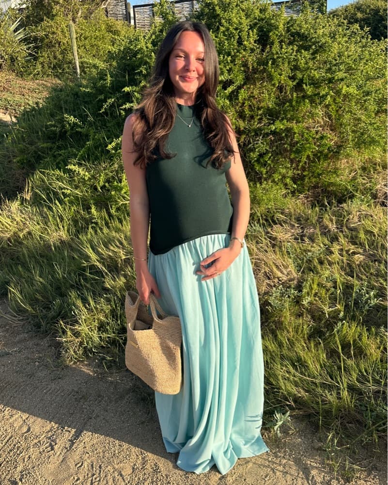 Halter Soglio Dress Evergreen / Sky - Image 1