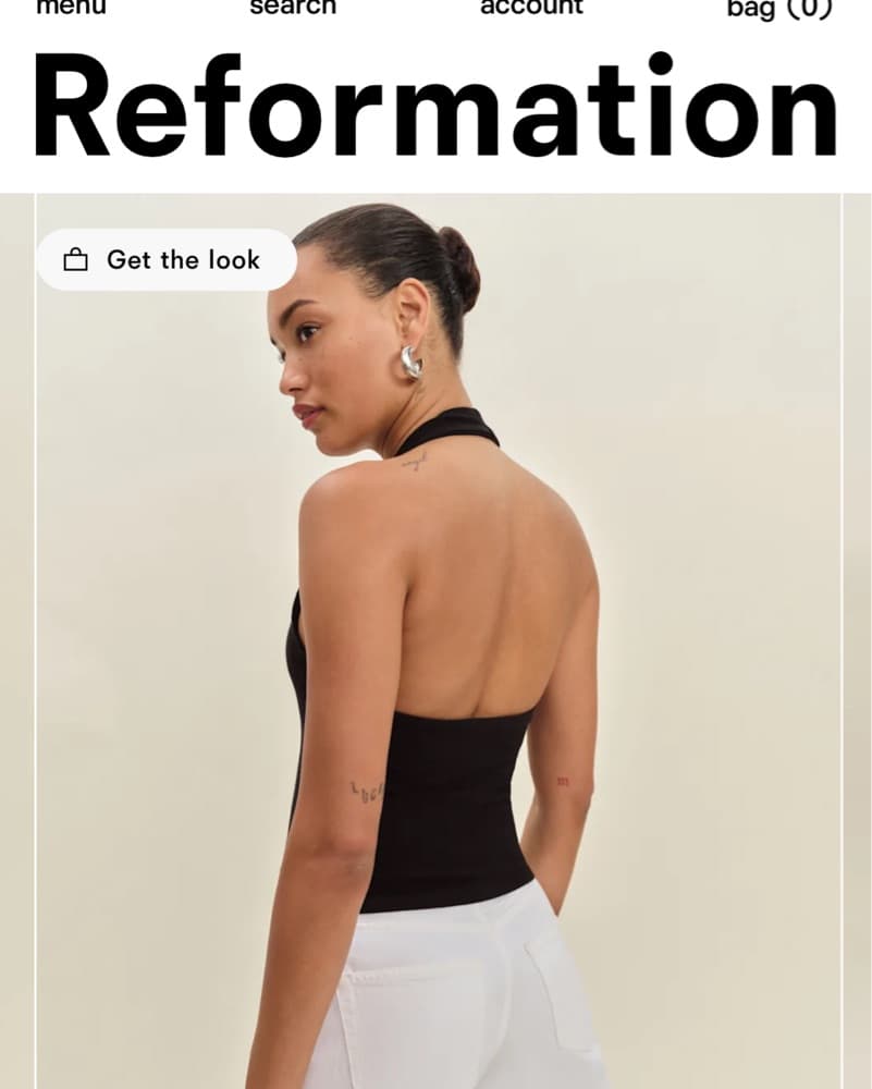 Reformation Sonny Black Halter Top - Image 2