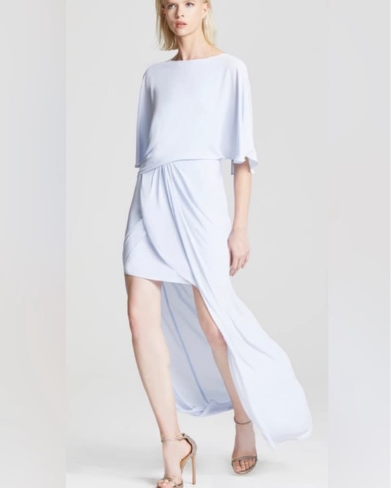 Halston Draped Maxi Dress Light Blue - Image 4