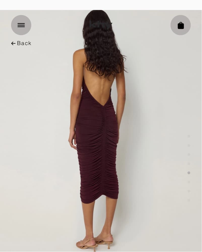 Khy Ruched Burgundy Dress  - Image 2