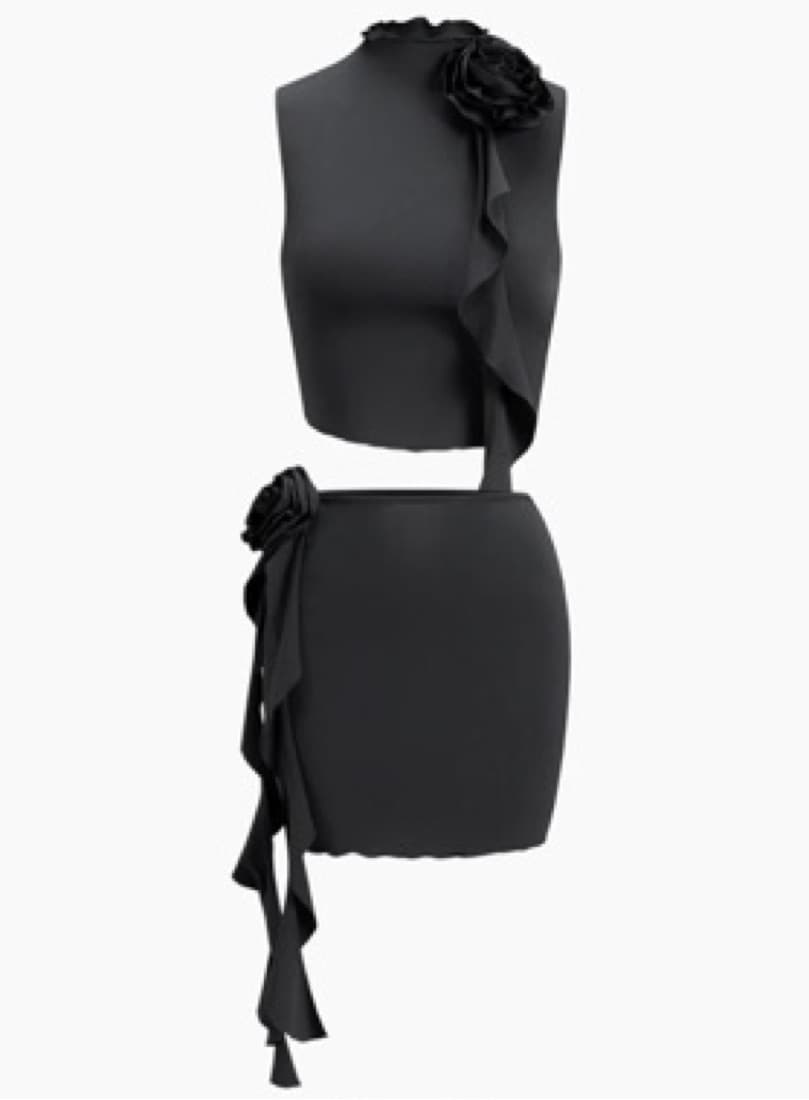 Rosette Ruffle Two Piece Skirt Set  - Image 1