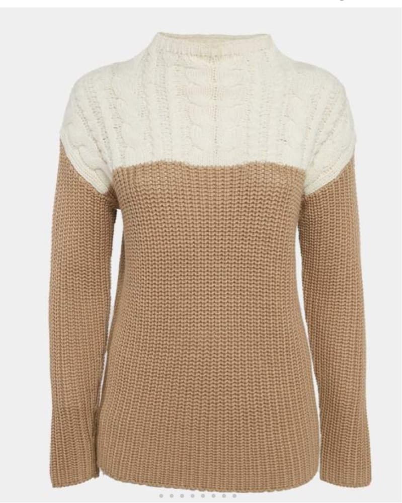 Sandro Cozy Colorblock Knit Sweater - Image 1