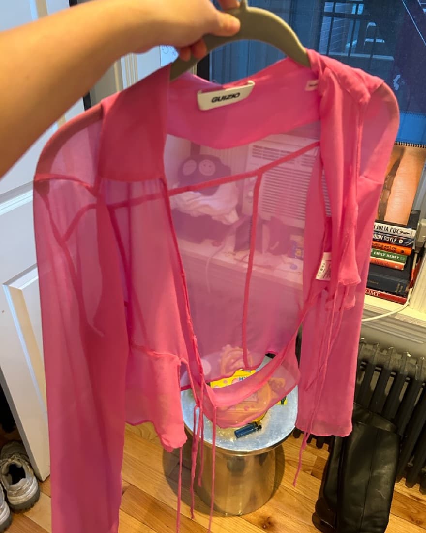Danielle Guizio Sheer Pink Top - Image 2